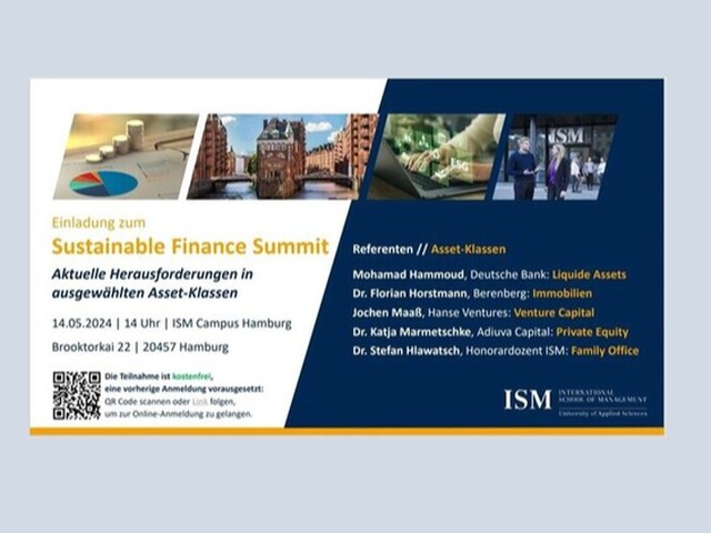Sustainable Finance Summit am Campus Hamburg: Aktuelle Herausforderungen in ausgewählten Asset-Klassen